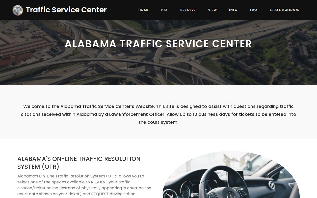 Alabama Traffic Service Center for Blount County traffic warrant cases
