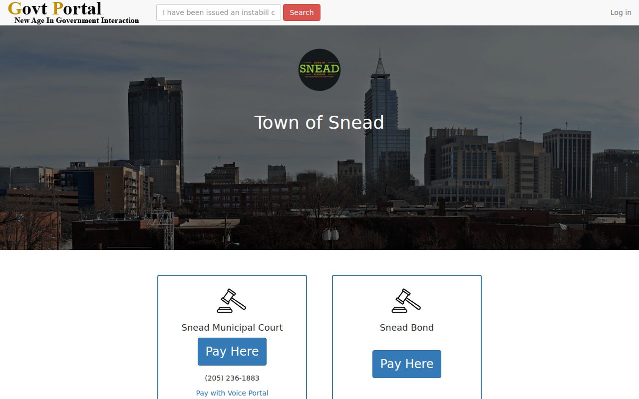 Snead portal for Blount County municipal court warrant records