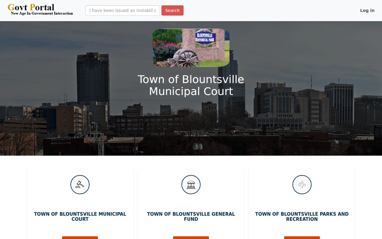 Blountsville Municipal Court portal for Blount County warrant records